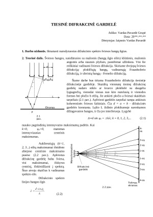 Tiesinė difrakcinė gardelė. Paveikslėlis 1