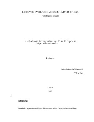 Riebaluose tirpių vitaminų D ir K hipo- ir hipervitaminozės. Paveikslėlis 1
