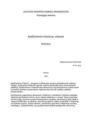 KARŠČIAVIMO ETIOLOGIJA, STADIJOS