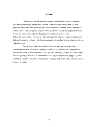 Judėjimo aktyvumas – sveiko gyvenimo būdo privalumas. Paveikslėlis 9