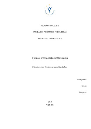 Fizinio krūvio įtaka nėščiosioms. Paveikslėlis 1