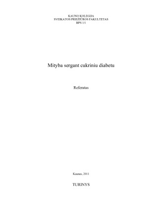 Mityba sergant cukriniu diabetu