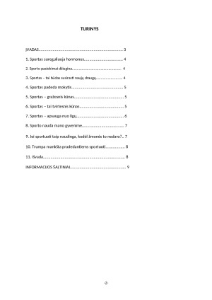 SPORTO NAUDA ŽMOGAUS GYVENIME. Paveikslėlis 2