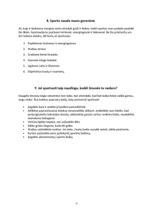 SPORTO NAUDA ŽMOGAUS GYVENIME. Paveikslėlis 7