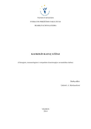 KAUKOLĖS KAULŲ LŪŽIAI. Paveikslėlis 1