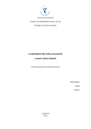 GYDOMIEJI PRATIMAI BASEINE sergant stuburo ligomis