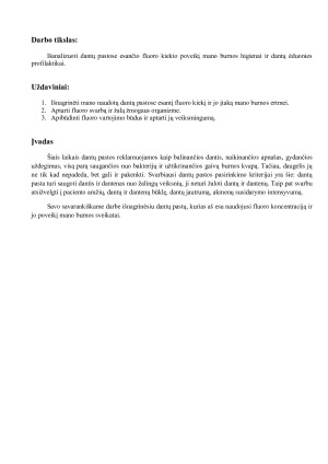 DANTŲ PASTOSE ESANČIO FLUORO ĮTAKA MANO DANTŲ BŪKLEI. Paveikslėlis 2