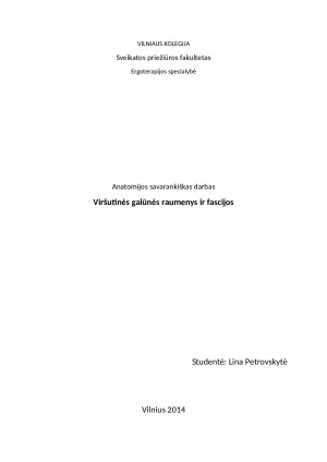 Viršutinės galūnės raumenys ir fascijos