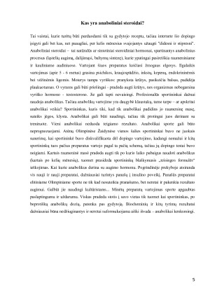TESTOSTERONAS. ANABOLINIAI STEROIDAI. ĮTAKA ORGANIZMO SISTEMOMS. PREPARATAI, JŲ VARTOJIMO YPATUMAI. Paveikslėlis 5