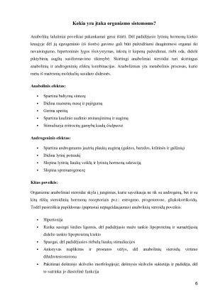 TESTOSTERONAS. ANABOLINIAI STEROIDAI. ĮTAKA ORGANIZMO SISTEMOMS. PREPARATAI, JŲ VARTOJIMO YPATUMAI. Paveikslėlis 6