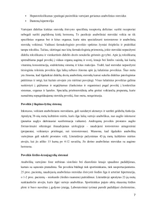 TESTOSTERONAS. ANABOLINIAI STEROIDAI. ĮTAKA ORGANIZMO SISTEMOMS. PREPARATAI, JŲ VARTOJIMO YPATUMAI. Paveikslėlis 7