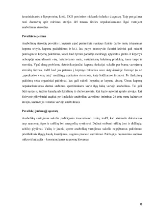 TESTOSTERONAS. ANABOLINIAI STEROIDAI. ĮTAKA ORGANIZMO SISTEMOMS. PREPARATAI, JŲ VARTOJIMO YPATUMAI. Paveikslėlis 8