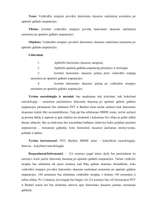Veidrodžio terapijos poveikis fantominio skausmo mažinimui asmenims po apatinės galūnės amputacijos. Paveikslėlis 2