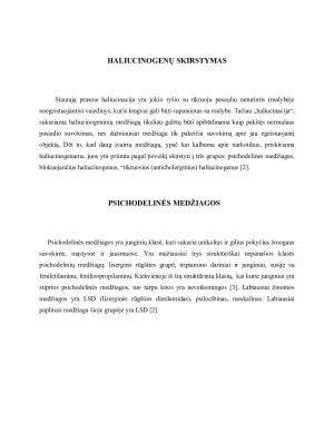 HALIUCINOGENAI IR JŲ BIOLOGINIS POVEIKIS. Paveikslėlis 5