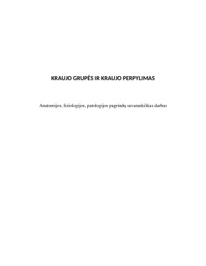 KRAUJO GRUPĖS IR KRAUJO PERPYLIMAS