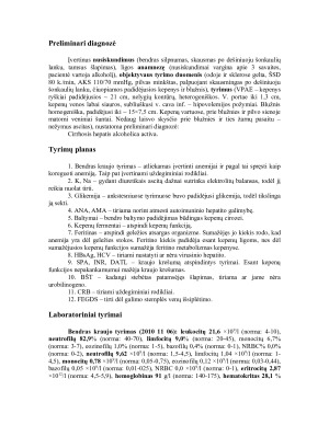 Pacientės klinikinis atvejis - kepenų ir blužnies padidėjimas, gelta bei hipovolemijos požymiai. Paveikslėlis 2