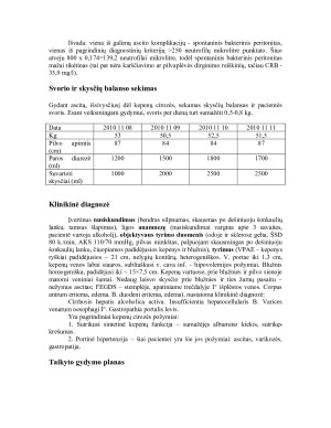 Pacientės klinikinis atvejis - kepenų ir blužnies padidėjimas, gelta bei hipovolemijos požymiai. Paveikslėlis 5