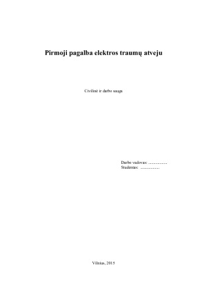 Pirmoji pagalba elektros traumų atveju