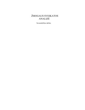 ŽMOGAUS SVEIKATOS ANALIZĖ