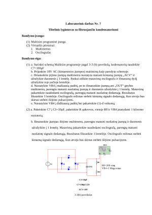 Tiltelinis lygintuvas su filtruojančiu kondensatoriumi