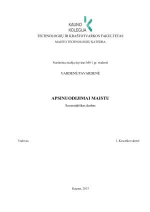 APSINUODIJIMAI MAISTU. Paveikslėlis 1