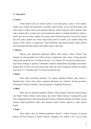 Akis - išorinis, vidurinis, vidinis akies dangalai; branduolys; šviesos signalo perdavimo mechanizmas. Paveikslėlis 8