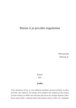 Stresas ir jo poveikis organizmui