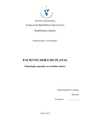 PACIENTO MOKYMO PLANAS