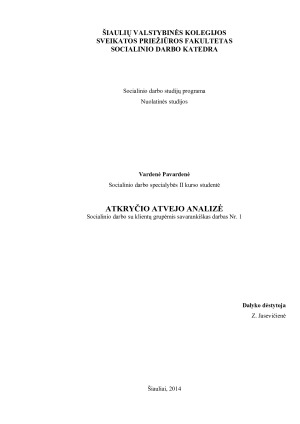 ATKRYČIO ATVEJO ANALIZĖ