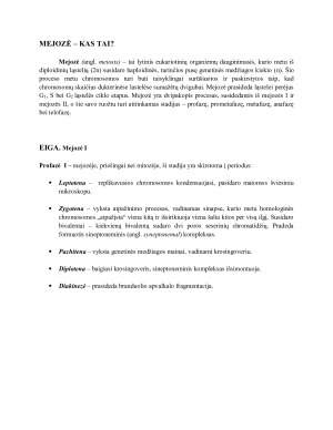 Mejozė. Jos eiga ir skirtumai nuo mitozės. Chromosomų konjugacija. Krosingoveris.. Paveikslėlis 3