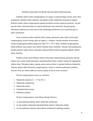 Stuburo kaklinės dalies šoninė rentgenograma. Paveikslėlis 8