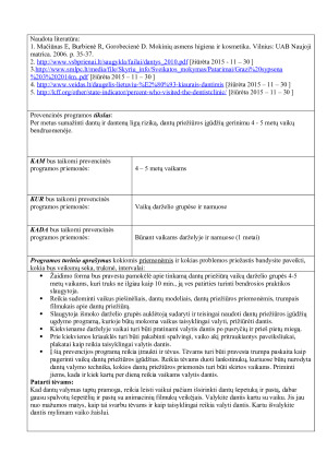 Dantų priežiūros įgūdžių gerinimas 4 – 5 m. vaikų bendruomenėje. Paveikslėlis 3