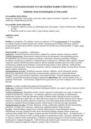 Sudėtinių vaistų farmakologinių savybių analizė, situacijos analizė. Paveikslėlis 2