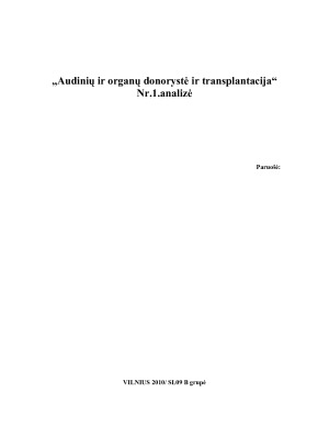 Audinių ir organų donorystė ir transplantacija