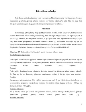 Nėščiosios vitaminų ir mineralų poreikis, jų reikšmė ir stokos pasekmės. Paveikslėlis 4