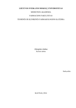 Alerginis rinitas. Paveikslėlis 1