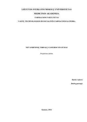 NEVANDENINIŲ TIRPALŲ GAMYBOS YPATUMAI
