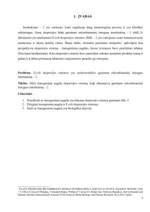 REKOMBINANTINIO ŽMOGAUS IL – 2 GAMYBA NAUDOJANT TRANSGENINIUS AUGALUS. Paveikslėlis 3