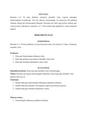 Paciento mokymas chemoterapijos metu ir po jos sergant skrandžio vėžiu. Paveikslėlis 2