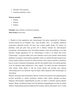 Paciento mokymas chemoterapijos metu ir po jos sergant skrandžio vėžiu. Paveikslėlis 3
