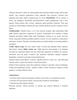 Paciento mokymas chemoterapijos metu ir po jos sergant skrandžio vėžiu. Paveikslėlis 5