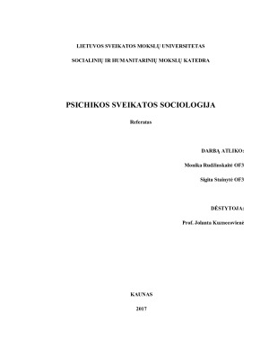 PSICHIKOS SVEIKATOS SOCIOLOGIJA