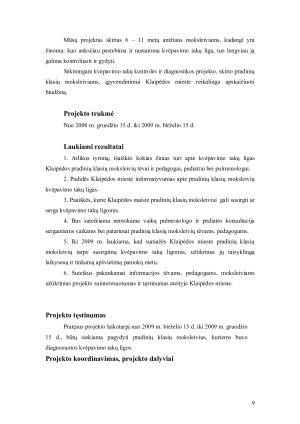 KVĖPAVIMO ORGANŲ LIGOS PRADINIŲ KLASIŲ MOKSLEIVIŲ TARPE (KLAIPĖDOS MIESTE). Paveikslėlis 9