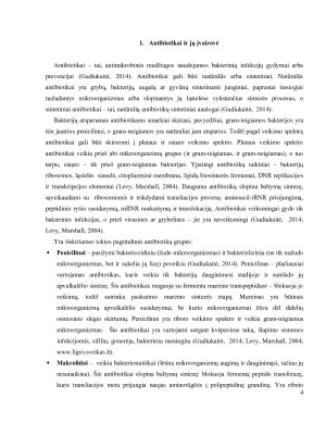 ANTIBIOTIKAMS ATSPARŪS MIKROORGANIZMAI IR JŲ PAPLITIMAS. Paveikslėlis 4