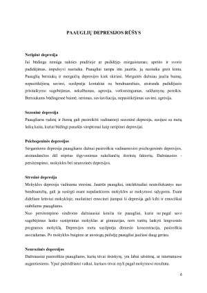 DEPRESIJA SERGANTYS PAAUGLIAI. Paveikslėlis 6