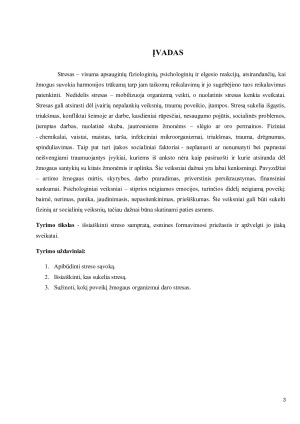 Stresas, jo formavimosi priežastys ir įtaka sveikatai. Paveikslėlis 3