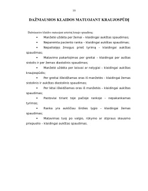 KRAUJO SLĖGIS. KRAUJOSPŪDŽIO MATAVIMO METODIKA. DAŽNIAUSIOS KLAIDOS MATUOJANT KRAUJOSPŪDĮ. MATAVIMO TAISYKLĖS. Paveikslėlis 10