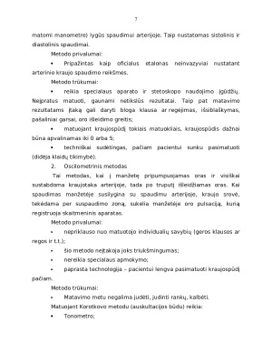 KRAUJO SLĖGIS. KRAUJOSPŪDŽIO MATAVIMO METODIKA. DAŽNIAUSIOS KLAIDOS MATUOJANT KRAUJOSPŪDĮ. MATAVIMO TAISYKLĖS. Paveikslėlis 7