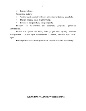KRAUJO SLĖGIS. KRAUJOSPŪDŽIO MATAVIMO METODIKA. DAŽNIAUSIOS KLAIDOS MATUOJANT KRAUJOSPŪDĮ. MATAVIMO TAISYKLĖS. Paveikslėlis 8