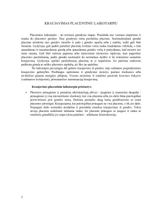 Kraujavimas placentiniu ir ankstyvuoju pogimdyminiu laikotarpiu. Paveikslėlis 2